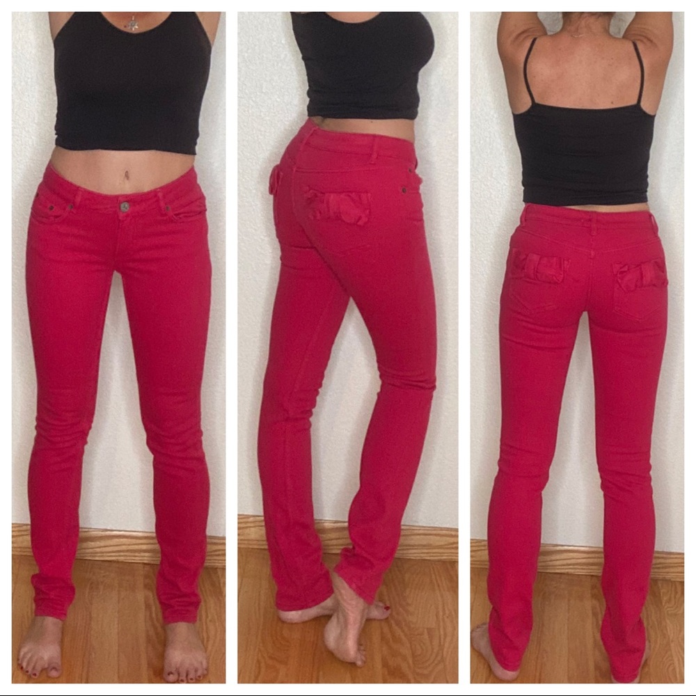 Red Valentino bow pocket jeans